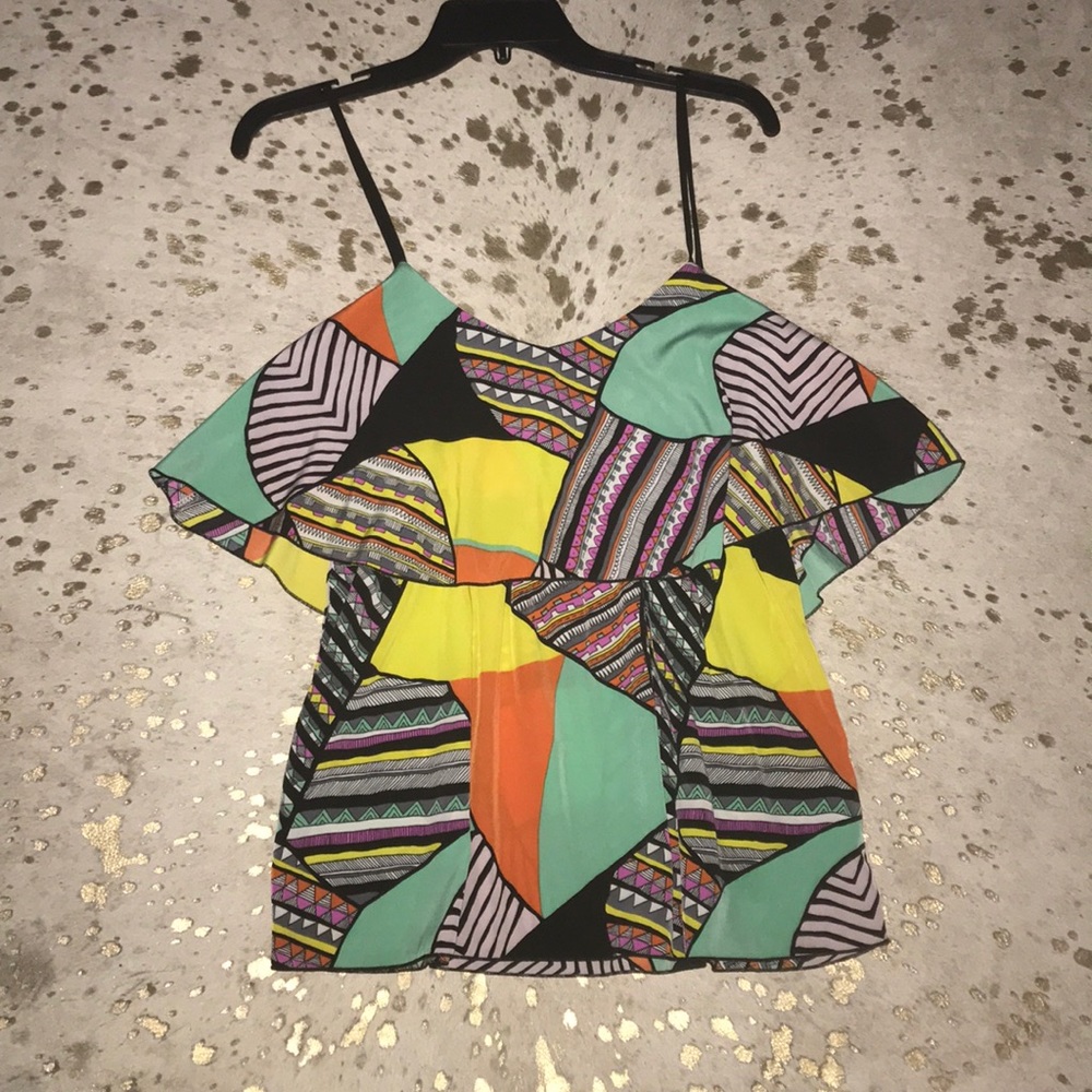 Karlie bold print spaghetti strap top